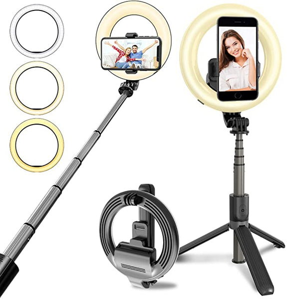 4-in-1 Wireless Selfie Stick Tripod Ring Light.