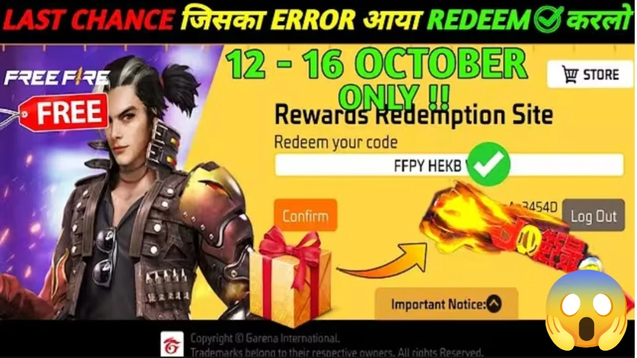 Free Fire Redeem Code Today 13 October 2025