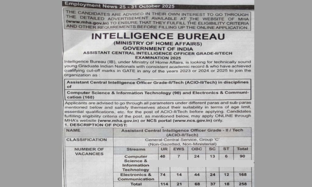 IB ACIO Tech Recruitment 2025: Check Exam Details, Eligibility, and Apply Online Now 2 IMG 6129