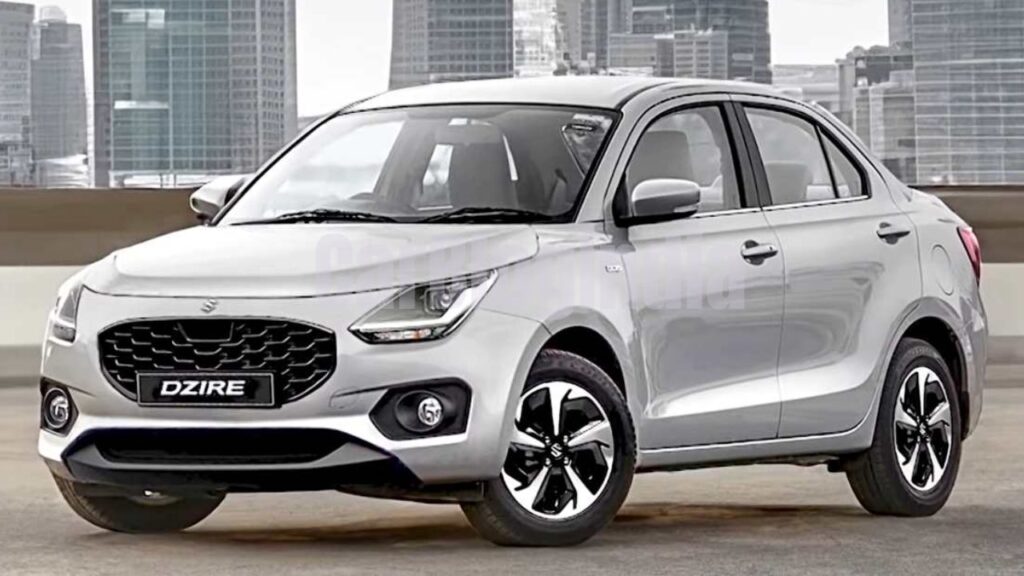 new generation 2024 maruti dzire front three quarters rendering