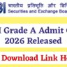 SEBI Grade A Admit Card 2026 Released