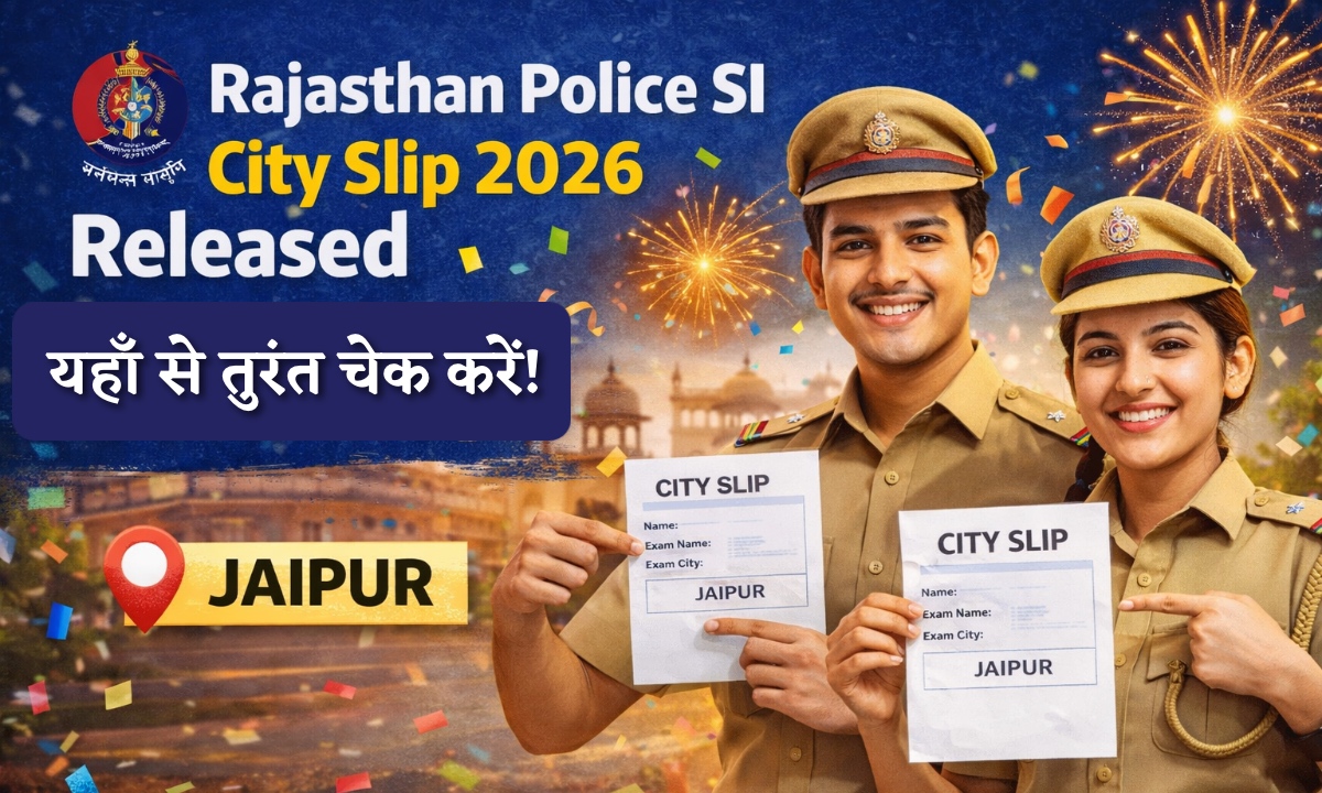Rajasthan Police SI City Slip 2026